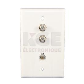 Plaque Murale Modulaire 6P4C avec 2 Fiches Femelles pour Câble