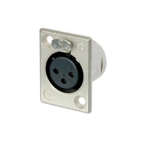 3 Contact Chassis Female XLR Connector (Neutrik NC3FP-1)