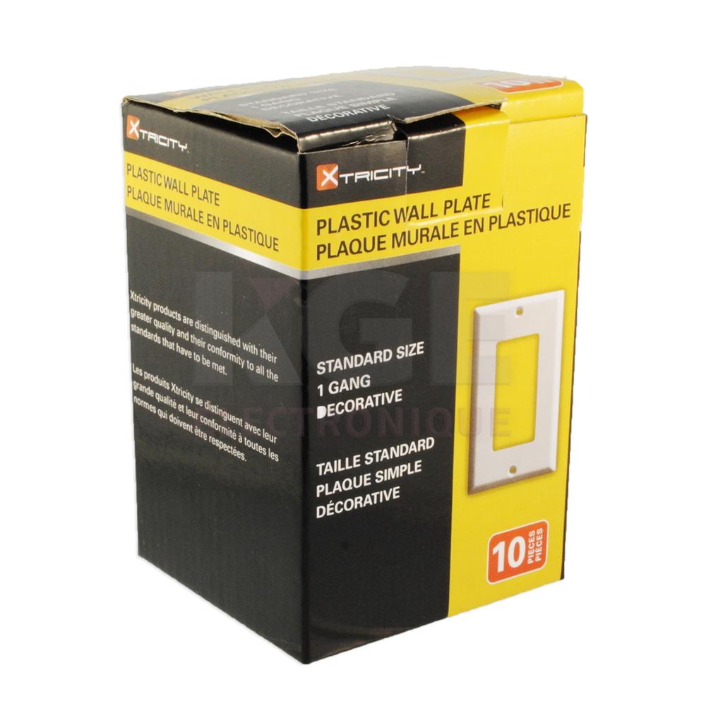 Plaques Murales Décora en Plastique Flexible 1 Port Paquet de 10
