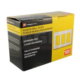10-Pack 3 Gang Flexible Plastic Decora Wall Plates