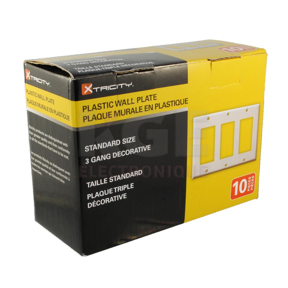Plaques Murales Décora en Plastique Flexible 3 Ports Paquet de 10