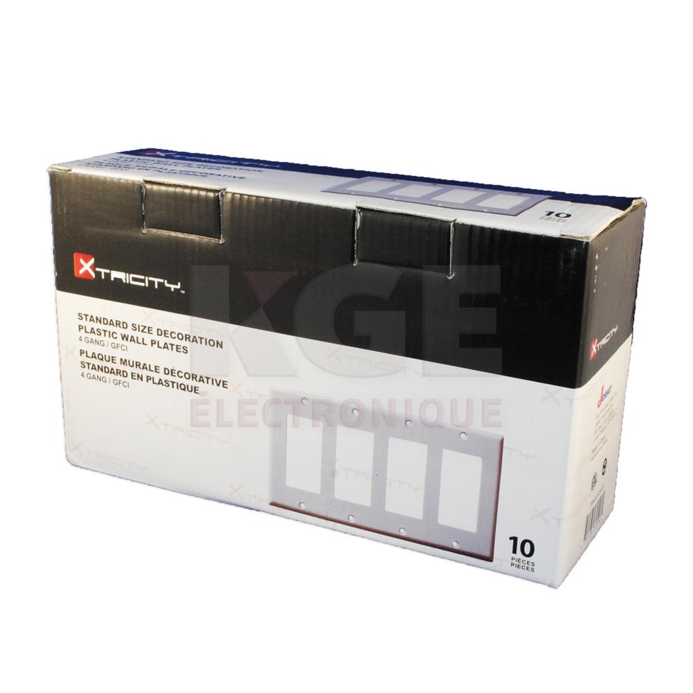 Plaques Murales Décora en Plastique Flexible 4 Ports Paquet de 10