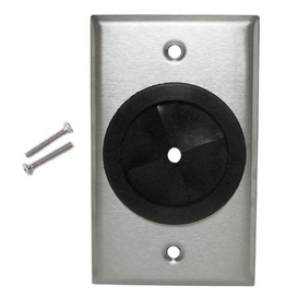 Cable Pass-through Wall Plate, Single Gang, Stainless Steel