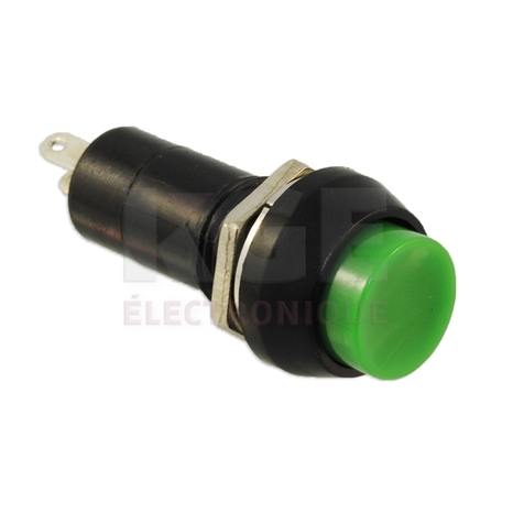 Interrupteur Poussoir Rond 125V 3A - Vert