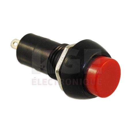 Interrupteur Poussoir Rond 125V 3A - Rouge