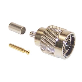 N-Type Reverse Polarity Male Crimp Connector for RG8 - 50 Ohm