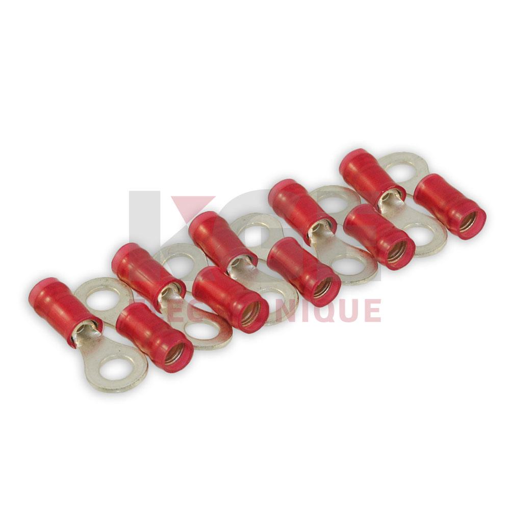 10-Pack #8 22-18 Insulated Ring Terminals