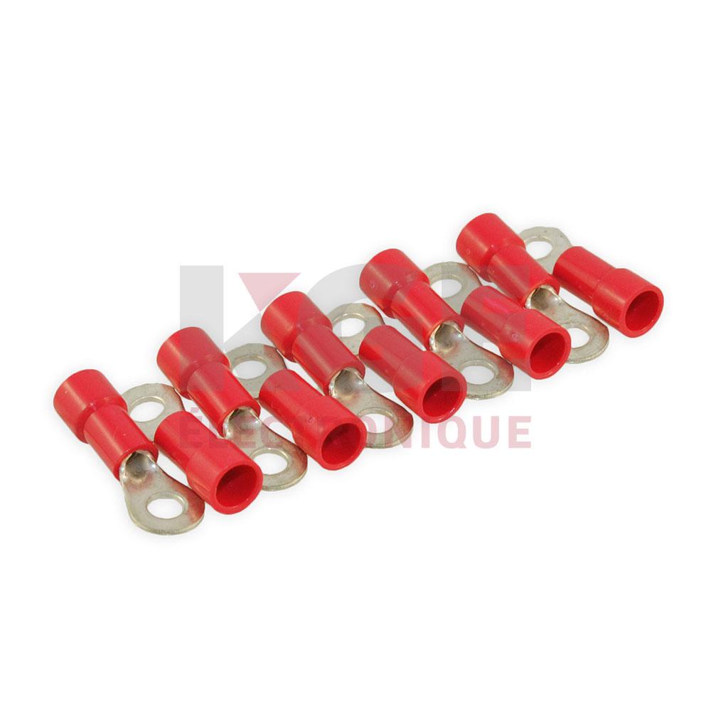 10-Pack #10 22-18 Insulated Ring Terminals