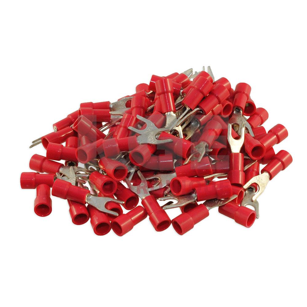 100-Pack #6 22-18 Insulated Fork Terminals
