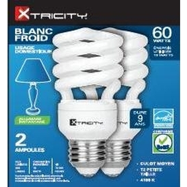 2-Pack Cold White 60W Compact Fluorescent Bulbs