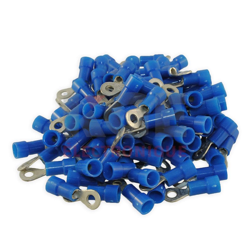 100-Pack 16-14 #6 Insulated Ring Terminals