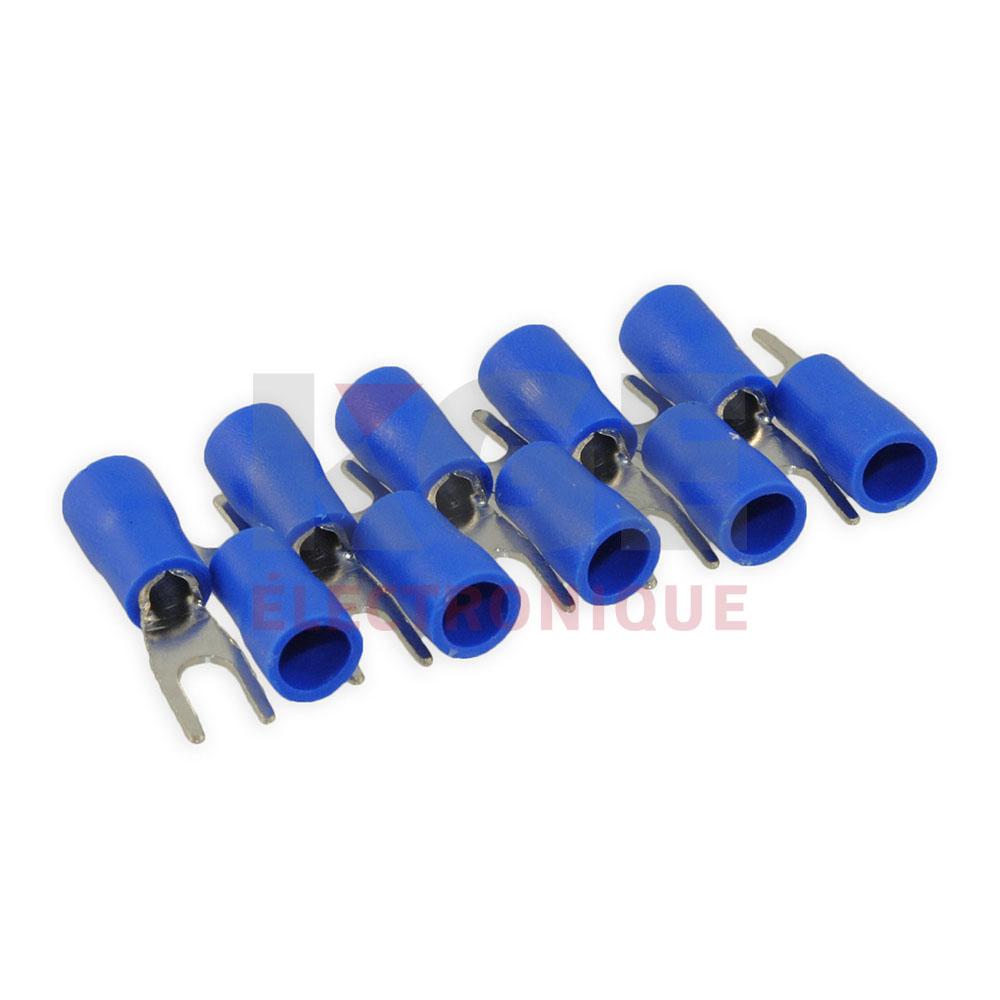 10-Pack 16-14 #6 Insulated Spade Terminals