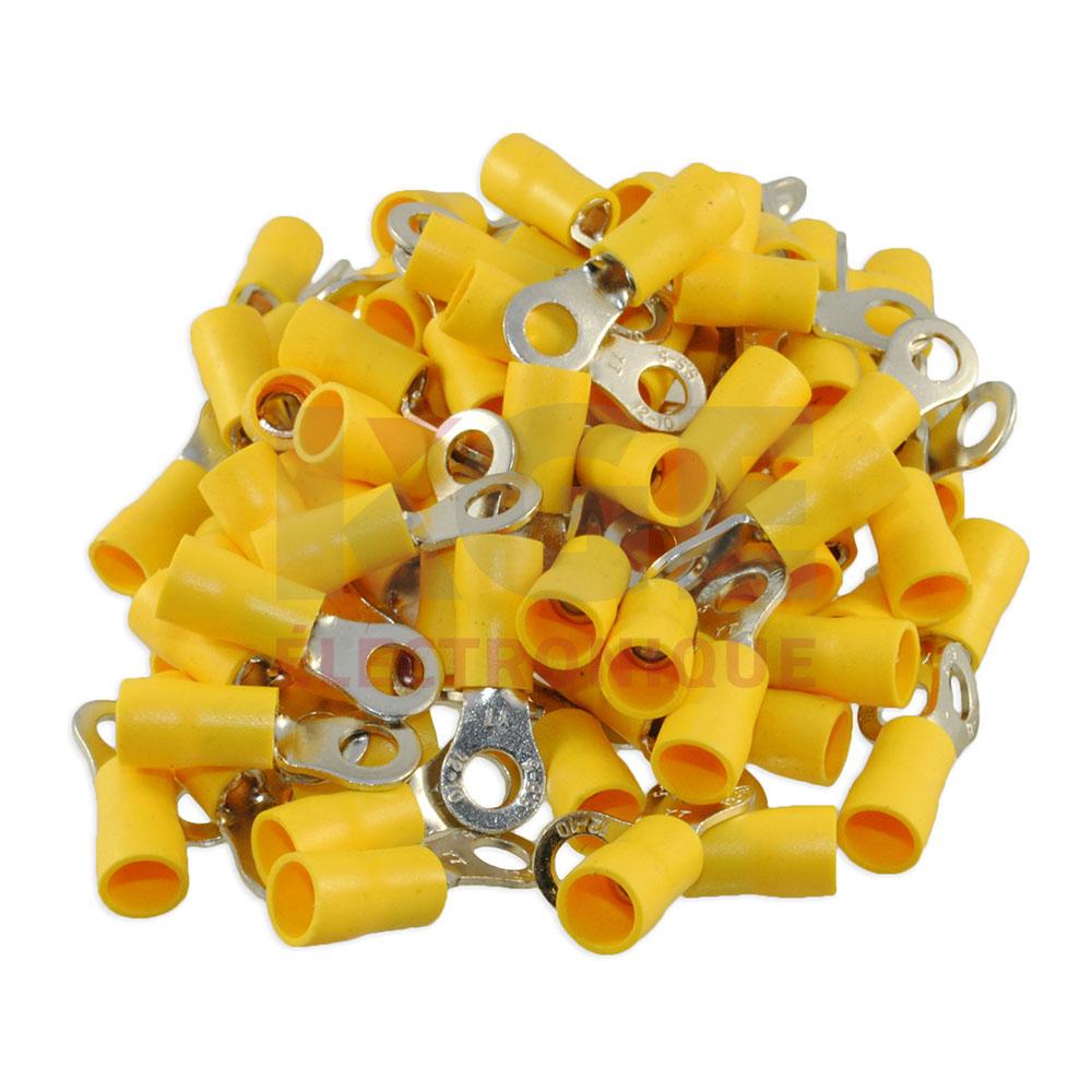 100-Pack #10 12-10 Insulated Ring Terminals