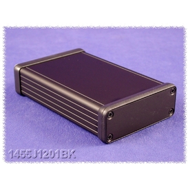 1455J1201BK - Boîtier en Aluminium Extrudé avec Panneaux en Métal - Noir