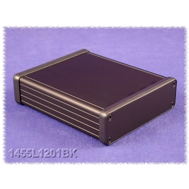1455L1201BK - Boîtier en Aluminium Extrudé avec Panneaux en Métal - Noir, 4.72