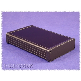 1455L1601BK - Boîtier en Aluminium Extrudé avec Panneaux en Métal - Noir, 6.3