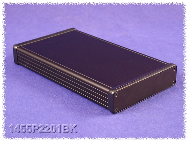 1455P2201BK - Extruded Aluminum Enclosure with Metal Panels - Black, 8.66