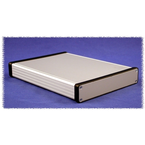 1455Q1601 - Extruded Aluminum Enclosure with Metal Panels - Grey, 6.3