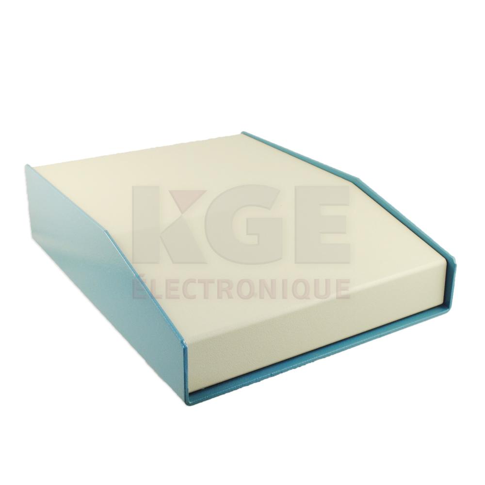 1456FH2WHBU - Boîtier Incliné en Aluminium - 15°, Beige et Bleu, 6.5
