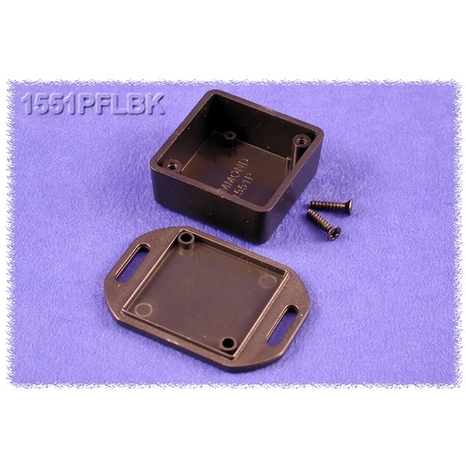 1551PFLBK - Plastic Miniature Flanged Enclosure - Black, 1.58
