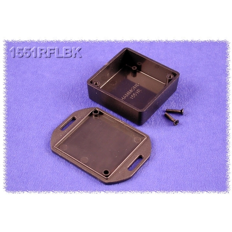 1551RFLBK - Plastic Miniature Flanged Enclosure - Black, 1.97
