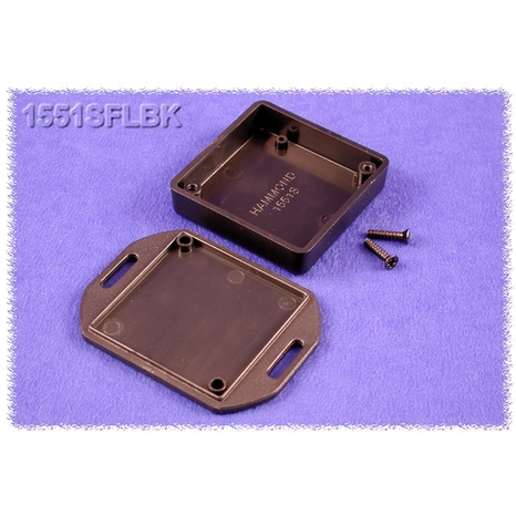 1551SFLBK - Plastic Miniature Flanged Enclosure - Black, 1.97