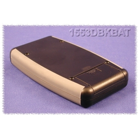 1553DBKBAT - Plastic Soft Sided Enclosure with Battery Compartment - Black & Grey
