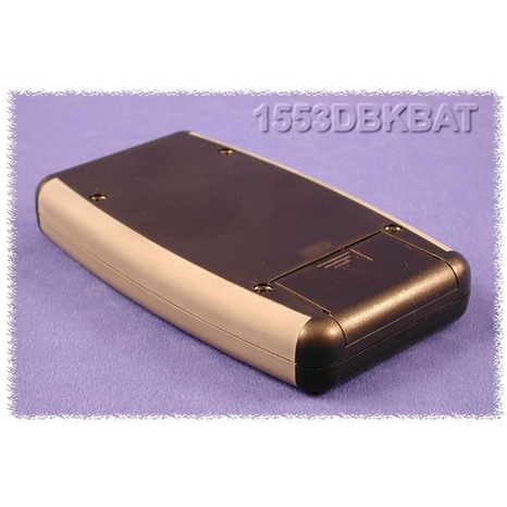 1553DBKBAT - Plastic Soft Sided Enclosure with Battery Compartment - Black & Grey, 5.8