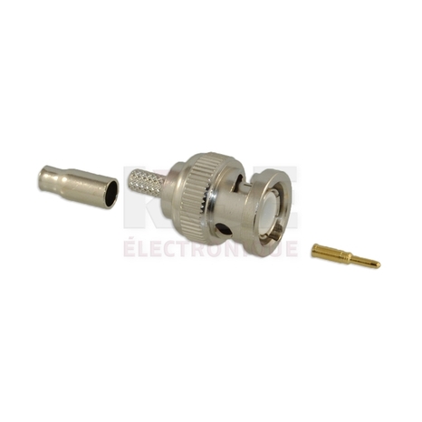 BNC Male, 3-Piece Connector for RG174, 179, 187, 188 and 316