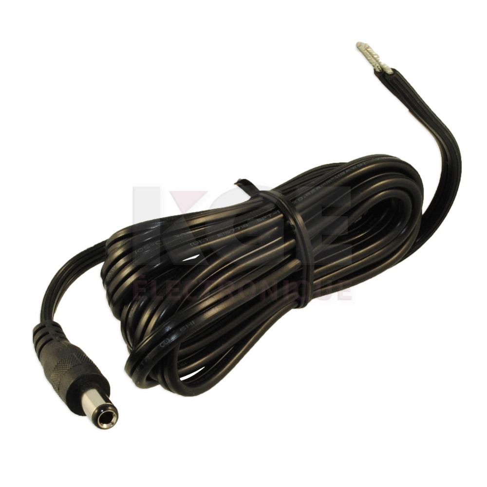 Câble Coaxial DC - Prise 2.5 x 5.5 x 11 mm, 6', 18AWG