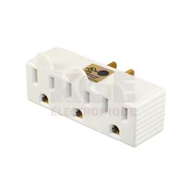 Whtie 3 Outlet Ground Tap