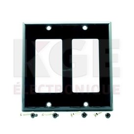 Decora Double Gang Wall Plate - Black