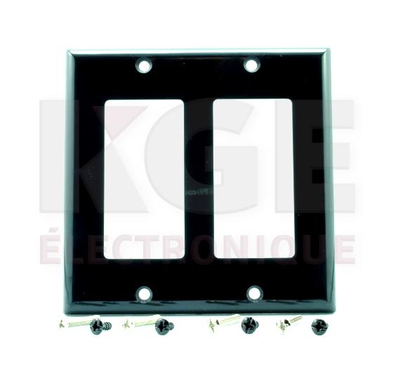 Decora Double Gang Wall Plate - Black