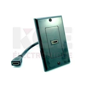 Ensemble de Plaque Murale HDMI 1 Port Décora Noire