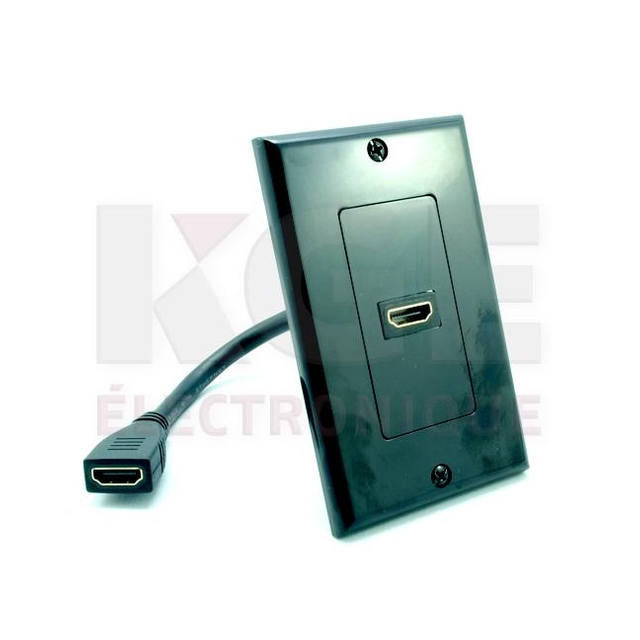 Ensemble de Plaque Murale HDMI 1 Port Décora Noire