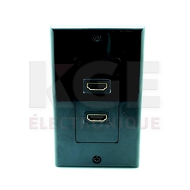 Ensemble de Plaque Murale HDMI 2 Ports Décora Noire