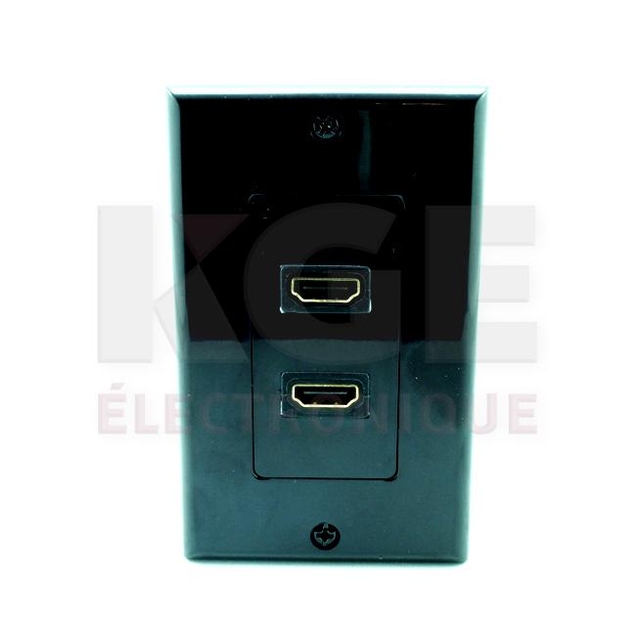 2-Port HDMI Wall Plate Kit, Decora Black