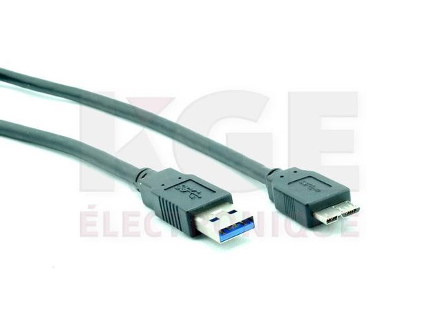 6 foot USB 3.0 A Male to Micro-B Male Cable 4.8 Gbps Black