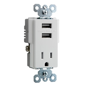 Chargeur USB avec Prise de Courant Legrand - Blanc