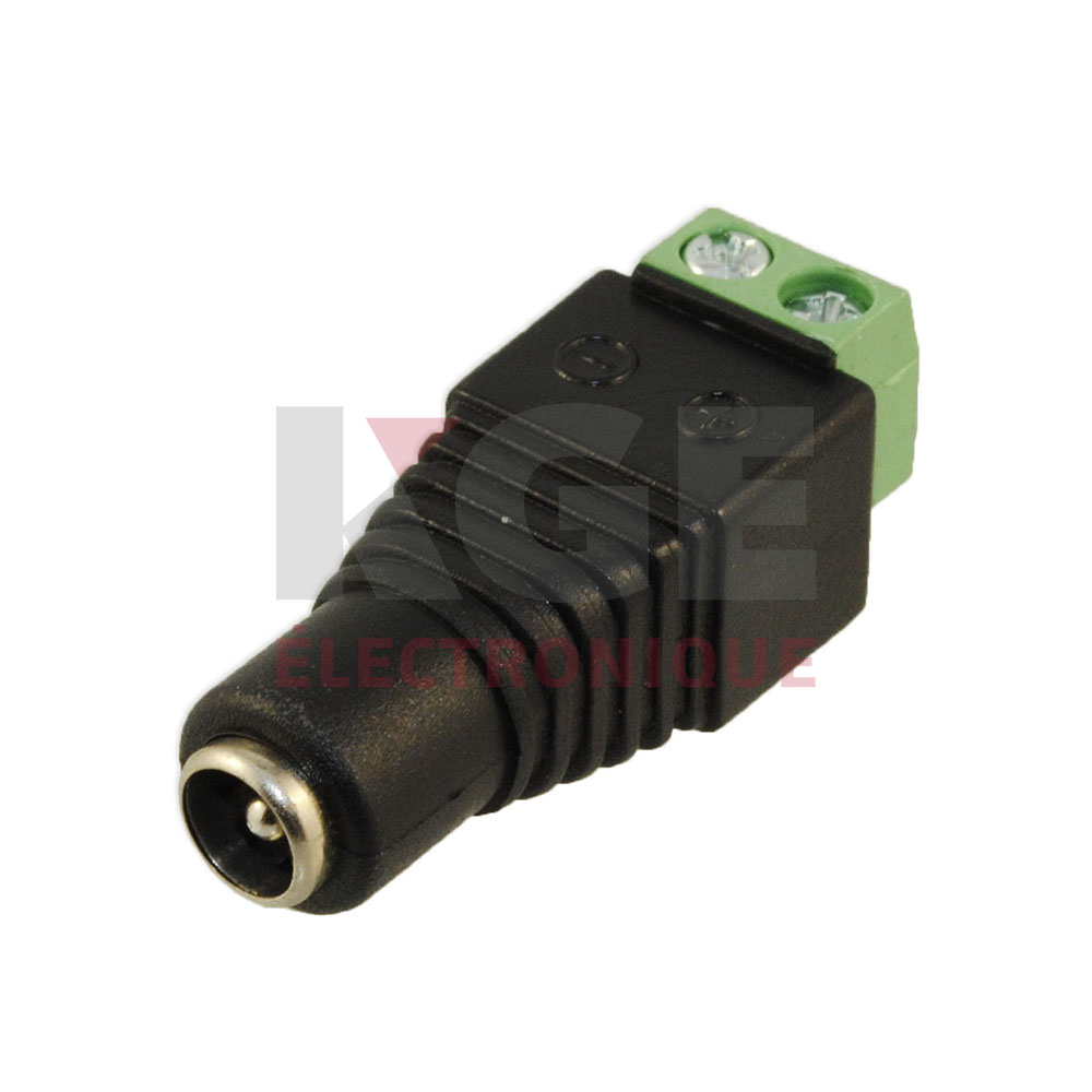Female 2.1mm DC Plug to Screw-In Terminal