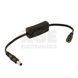 Adaptateur de Prise Coaxiale - Extension 2.1x 5.5mm avec Interrupteur sur Fil