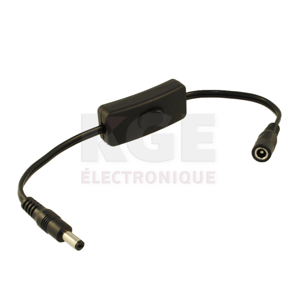 Adaptateur de Prise Coaxiale - Extension 2.1 x 5.5mm avec Interrupteur sur Fil