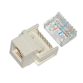 Fiches Keystone 6P6C Blanches pour téléphone Paquet de 10