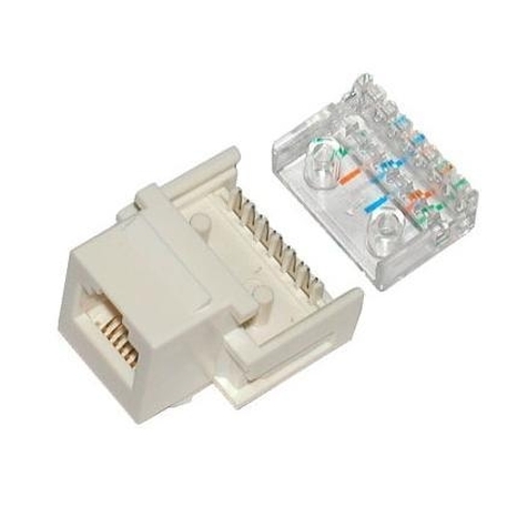 Fiches Keystone 6P6C Blanches pour téléphone Paquet de 10