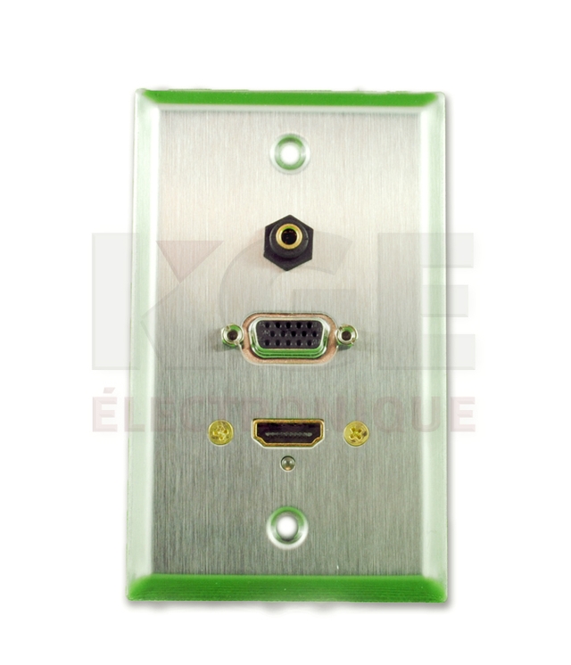 Ensemble de Plaque Murale VGA 1 Port + HDMI 1 Port + 3.5mm
