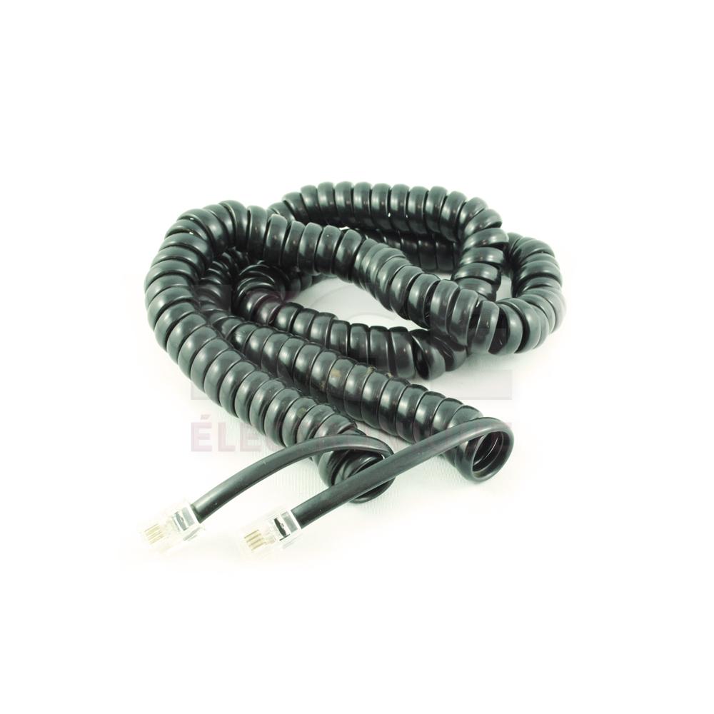 Black 15ft Telephone Spiral Cord
