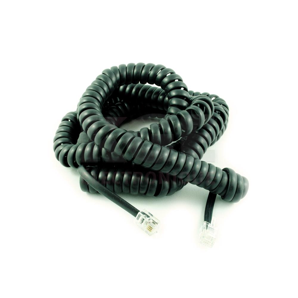 Black 25ft Telephone Spiral Cord