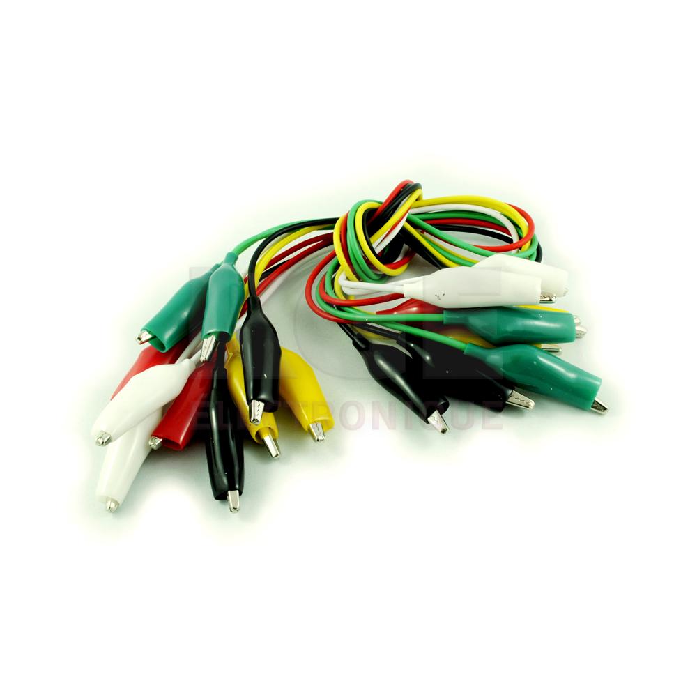 20 Large Clip 10 Wire Alligator Cable