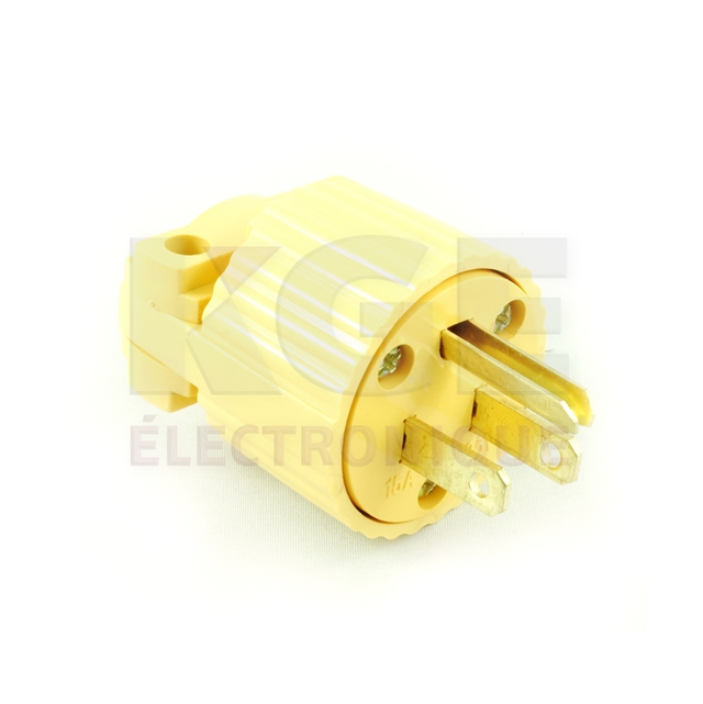 Wire-Mount 3-Pin Male AC Plug