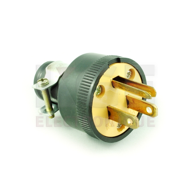 Wire-Mount 3-Pin Male AC Plug
